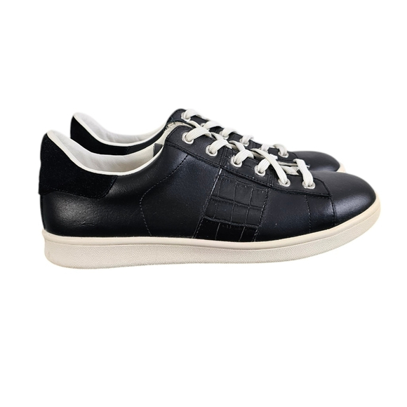 Sam Edelman Black Leather Marquette Sneakers Shoes Size 9 - Picture 6 of 15